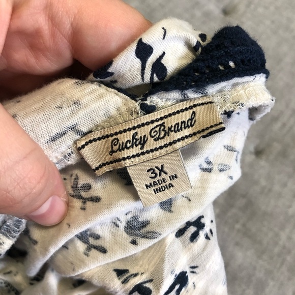 Lucky brand womens boho tassel eyelet tank top plus size 3X cottage core whimsy - Picture 2 of 3